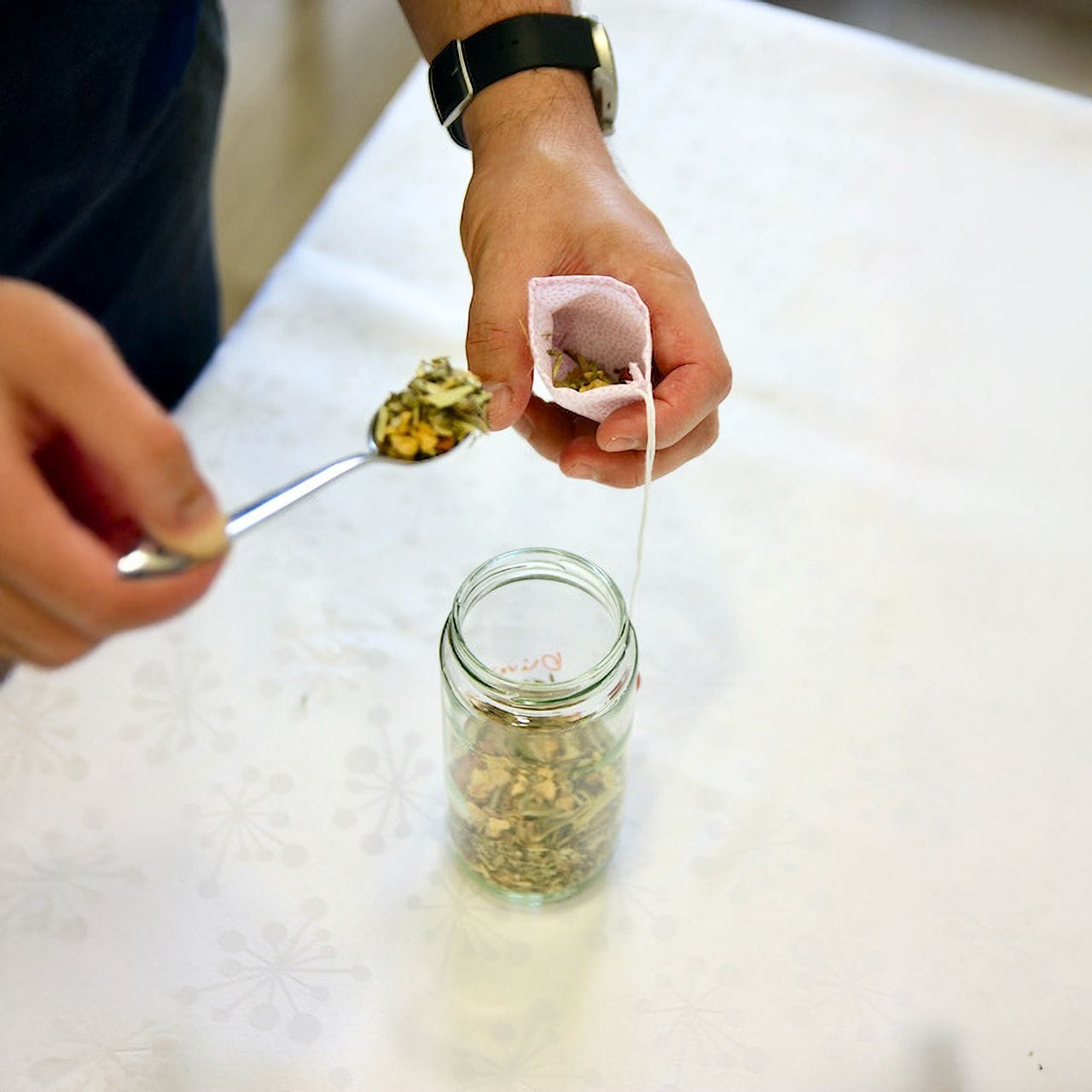 Filtros em tecido para colocar chá reutilizáveis, disponíveis em murta.eco